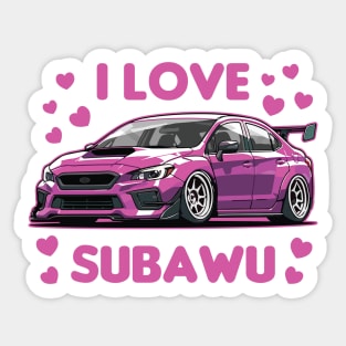 Subaru STI Car Art - Impreza WRX Pink Girl Modified JDM Car Sticker